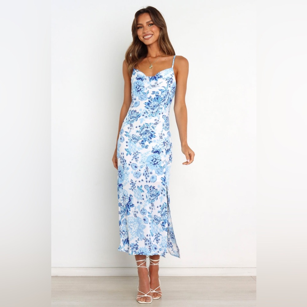 Petal & Pup Blue Floral Midi Dress